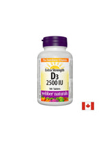 Здрави кости и силен имунитет - Витамин D3 2500 IU, 180 таблетки Webber Naturals - Feel You