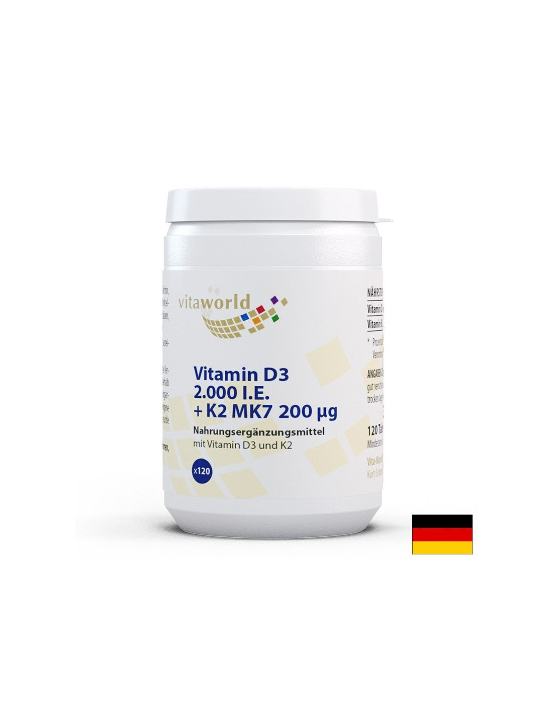 Костна система - Витамин D3 50 µg + K2 МК7 200 µg, 120 таблетки - Feel You