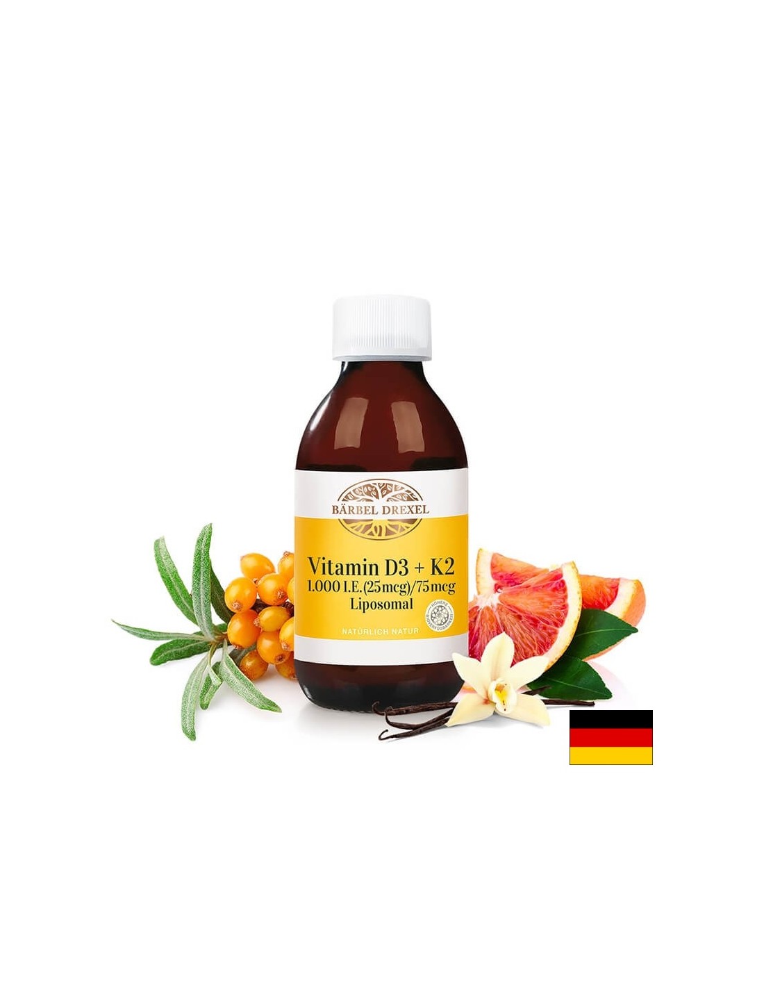 Витамини D3 + K2 с висока абсорбция - За здравето на костите и сърцето, 150 ml Bärbel Drexel - Feel You