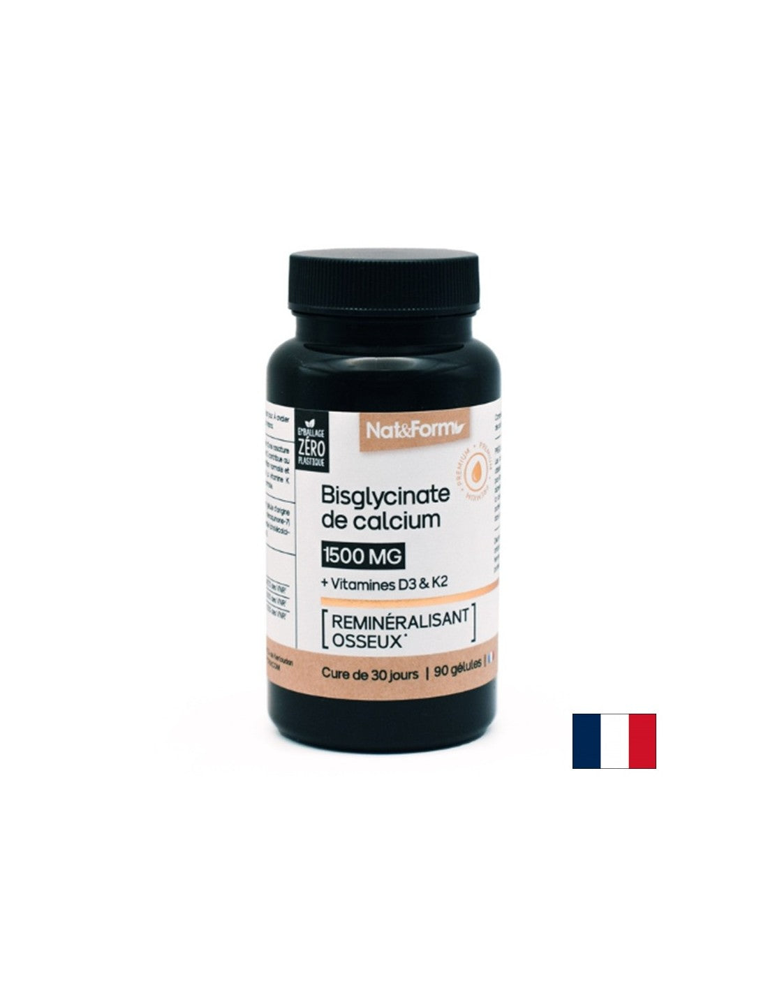 Кости и зъби - Калций (бисглицинат) + Витамини D3, K2 х 90 капсули - Feel You