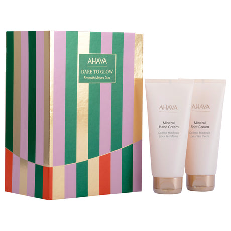 Dare To Glow Set Ahava:  Dead Sea Water, Hydration, Hand Cream, 100 ml + Mineral, Nourishing, Foot Cream, 100 ml - Feel You
