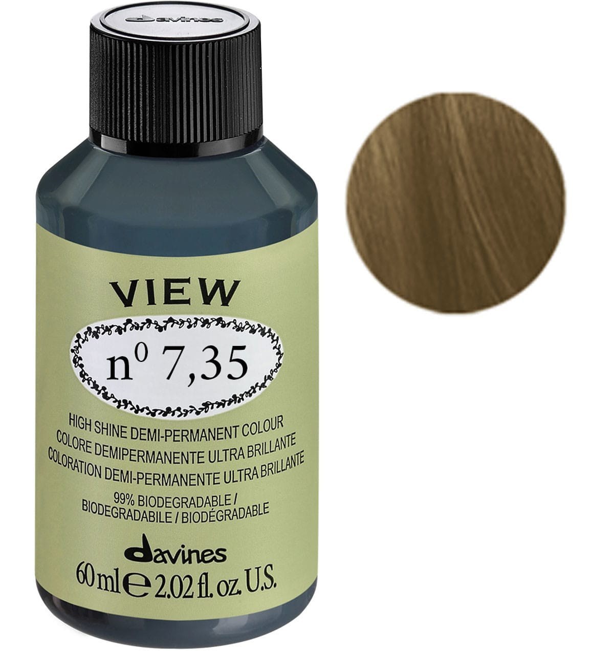 Davines, View, Demi-Permanent Hair Dye, 7.35 , 60 ml - Feel You