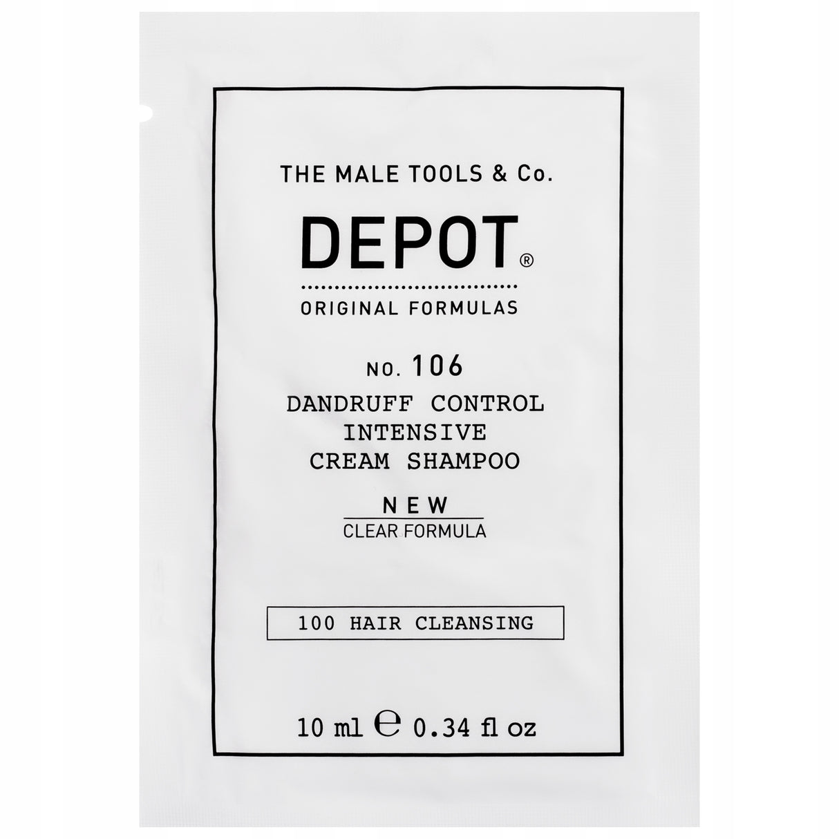 Depot, 100 Hair Cleansing No. 106 Clear Formula, Pro-Vitamin B5, Hair Shampoo, Anti-Dandruff, 10 ml - Feel You