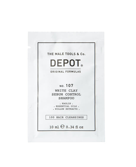 Depot, 100 Hair Cleansing No. 107, Kaolin, Hair Shampoo, For Regulation Of Excessive Sebum, 10 ml - Feel You