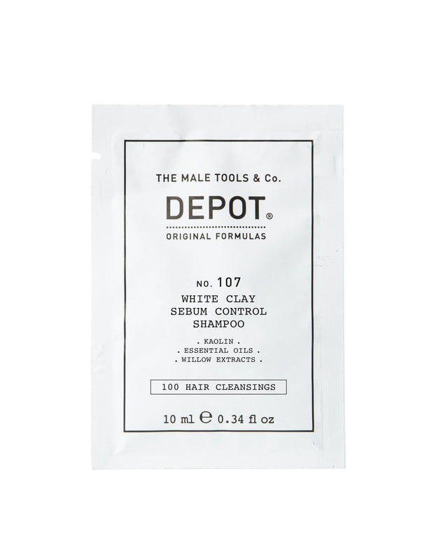 Depot, 100 Hair Cleansing No. 107, Kaolin, Hair Shampoo, For Regulation Of Excessive Sebum, 10 ml - Feel You