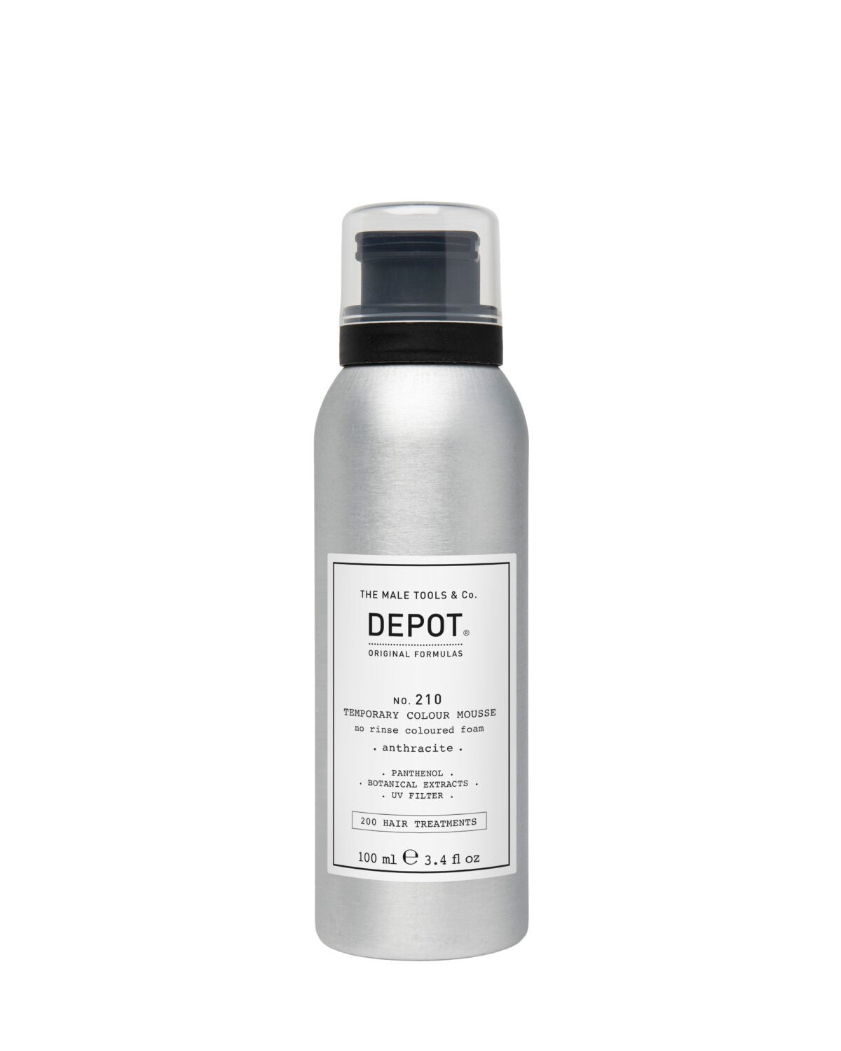 Depot, 200 Hair Treatments No. 210, Panthenol, Hair Colour Leave-In Mousse,  Anthracite, 100 ml - Feel You