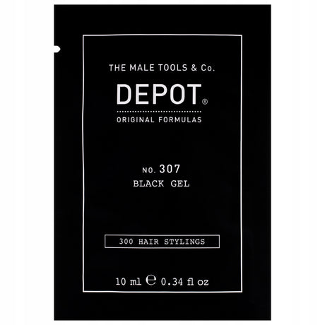 Depot, 300 Hair Stylings No. 307 Black, Botanical Complex, Hair Styling Gel, Temporary Coverage & Volume, Medium Hold, 10 ml - Feel You