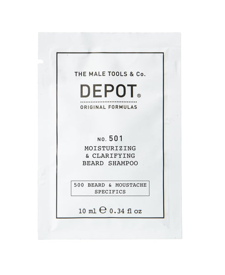 Depot, 500 Beard & Mustache Specifics No. 501, Pro-Vitamin B5, Beard Shampoo, Moisturizing & Clarifying, 10 ml - Feel You