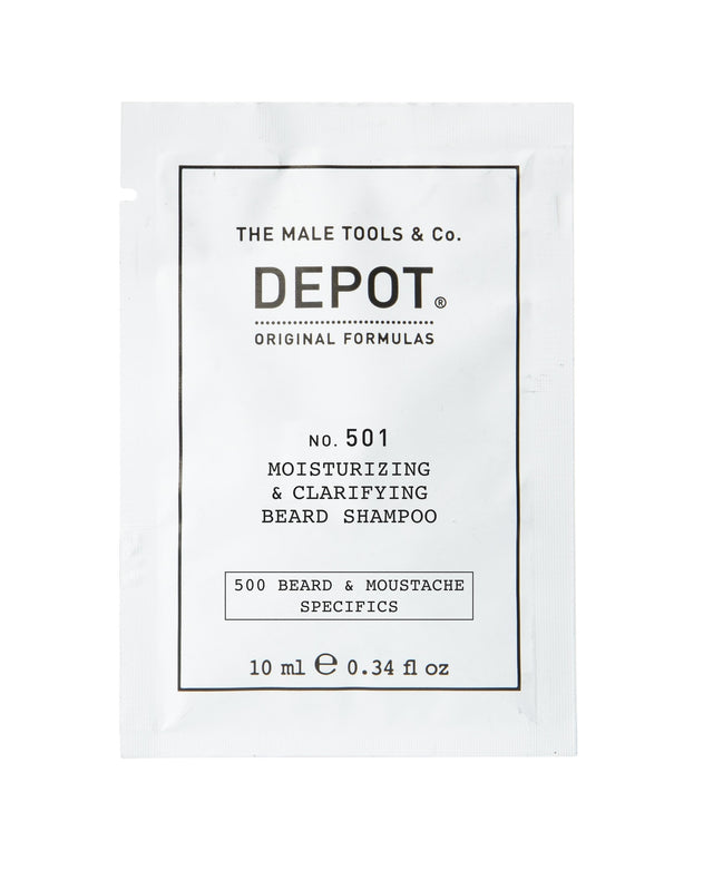 Depot, 500 Beard & Mustache Specifics No. 501, Pro-Vitamin B5, Beard Shampoo, Moisturizing & Clarifying, 10 ml - Feel You