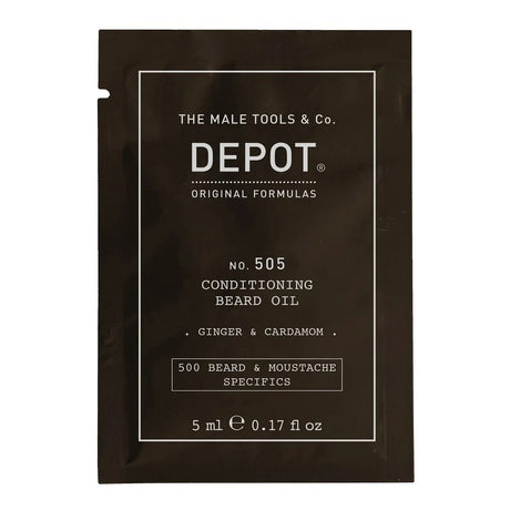 Depot, 500 Beard & Mustache Specifics No. 505, Beard Oil, Ginger & Cardamom, For Shine & Softness, 5 ml - Feel You