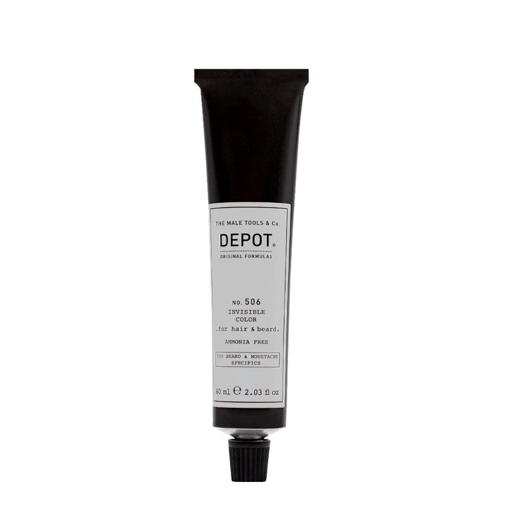 Depot, 500 Beard & Mustache Specifics No. 506 Invisible Clour, Semi-Permanent Hair Dye, Titanium, 60 ml - Feel You