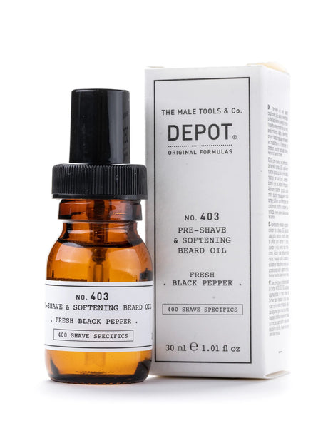 Depot - No. 403 Pre-Shave & Softening Beard Oil Fresh Black Pepper - 30ml - Feel You