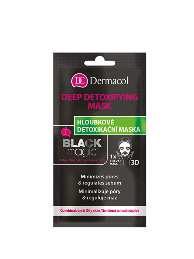 Dermacol, Black Magic, Activated Charcoal, Detoxifying, Sheet Mask, For Face, 15 ml *Tester - Feel You