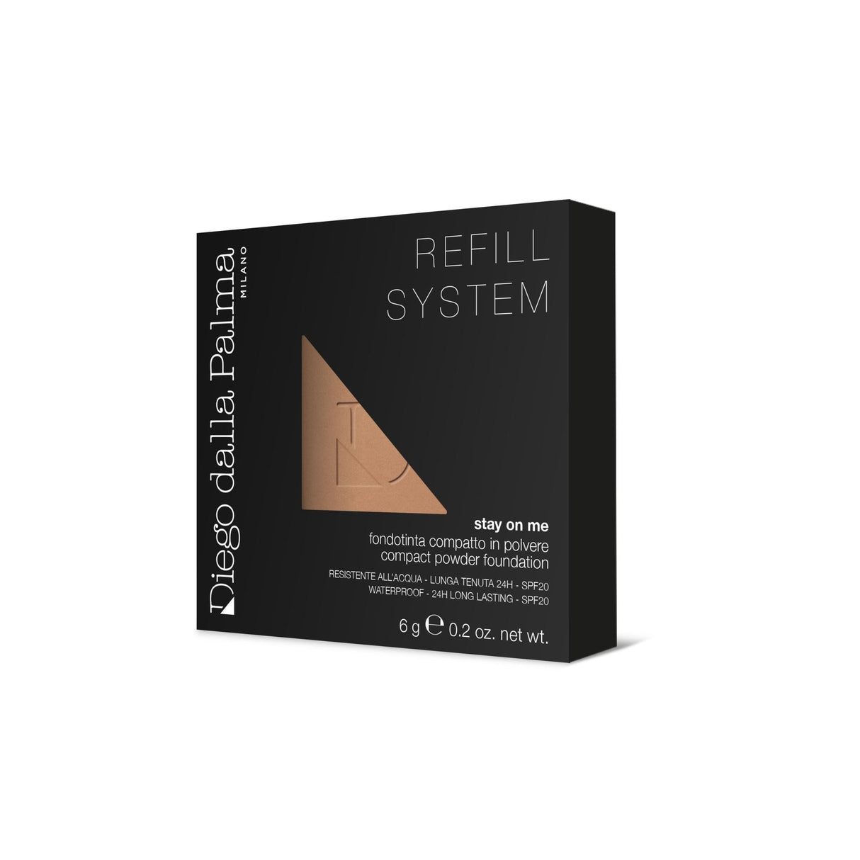 Diego Dalla Palma, Stay On Me, Long Lasting, Compact Foundation, 56, Cocoa, SPF 20, Refill, 6 g - Feel You