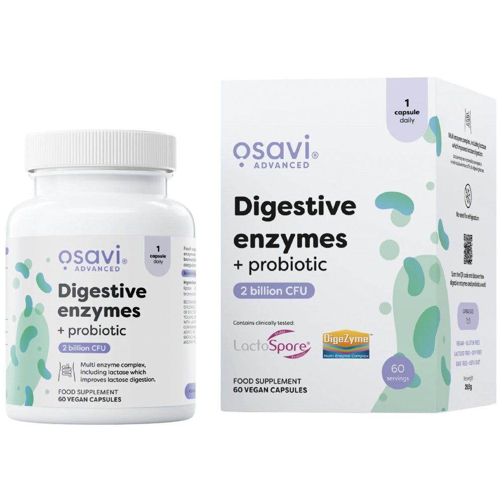 Digestive Enzymes + Probiotic | Digezyme + LactoSpore - 60 капсули - Feel You