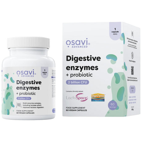Digestive Enzymes + Probiotic | Digezyme + LactoSpore - 60 капсули - Feel You