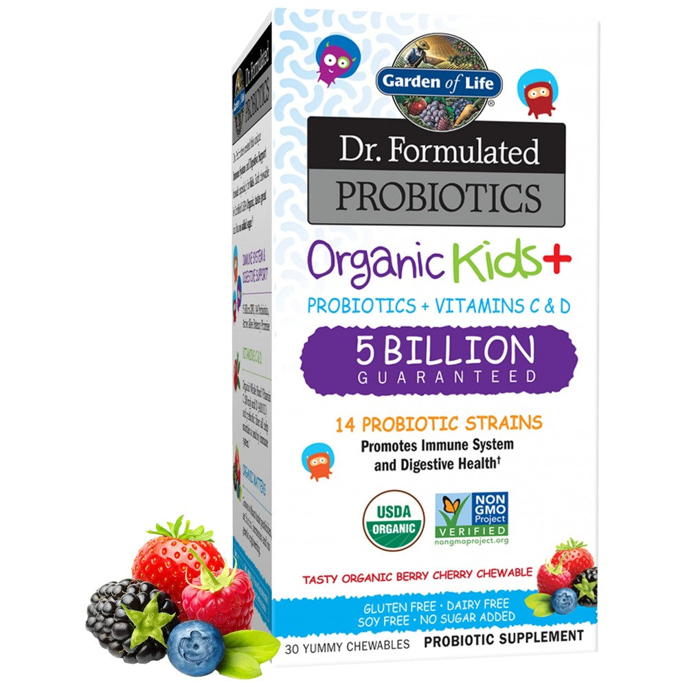 Dr. Formulated Probiotics Organic Kids+ - 30 Дъвчащи таблетки - Feel You