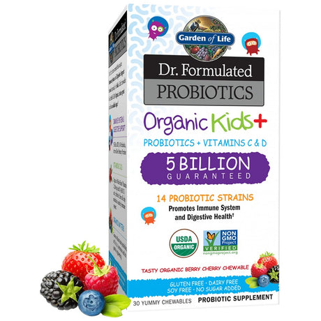 Dr. Formulated Probiotics Organic Kids+ - 30 Дъвчащи таблетки - Feel You