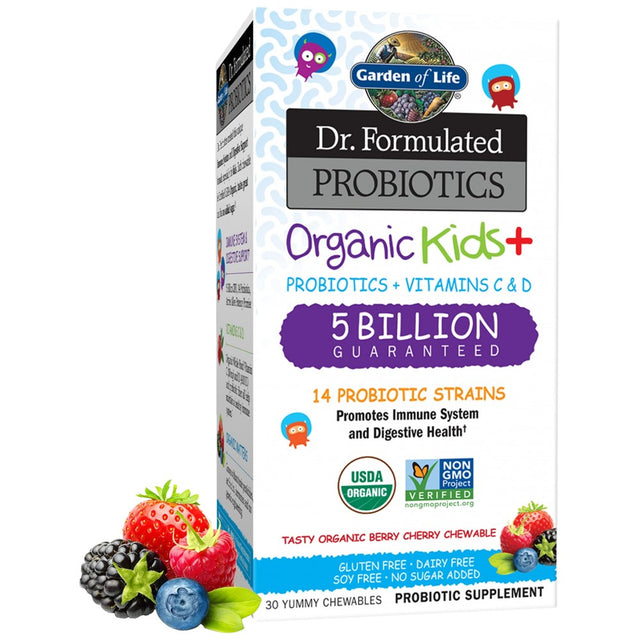 Dr. Formulated Probiotics Organic Kids+ - 30 Дъвчащи таблетки - Feel You