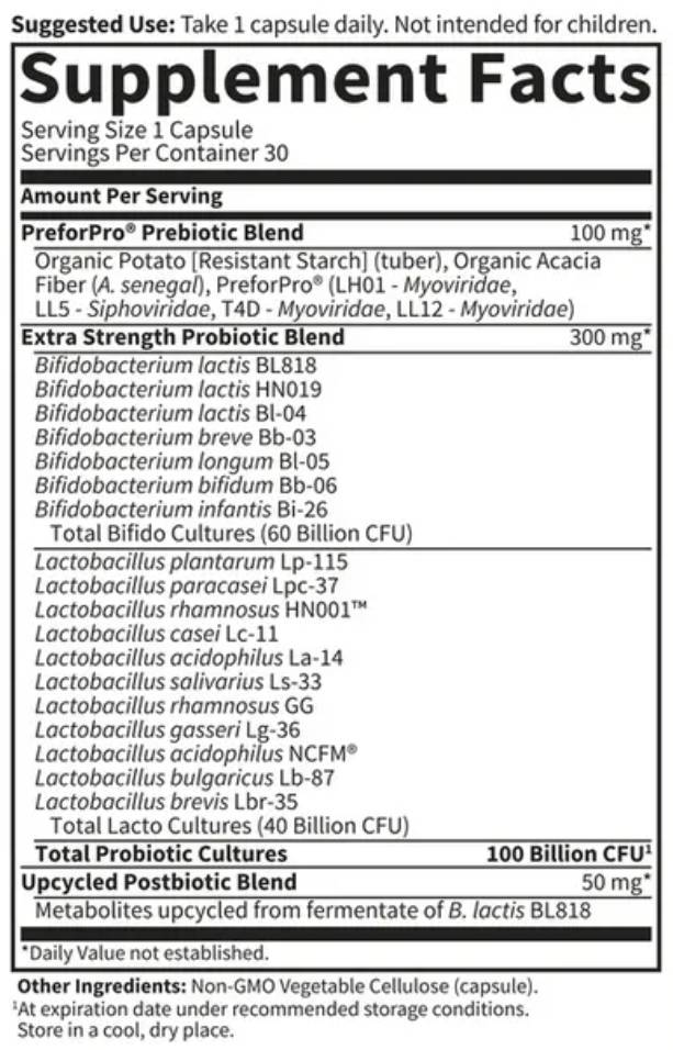 Dr. Formulated Probiotics | with 100 Billion Active Cells - 30 капсули - Feel You