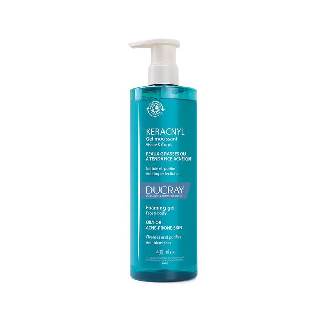 Ducray, Keracnyl, Anti-Acnee, Cleansing Gel, For Face & Body, 400 ml - Feel You