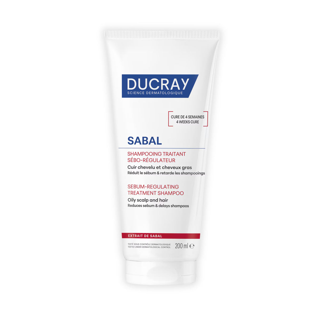 Ducray, Sabal Argeal, Hair Treatment Shampoo, Sebum Control, For Oily Hair, 200 ml - Feel You