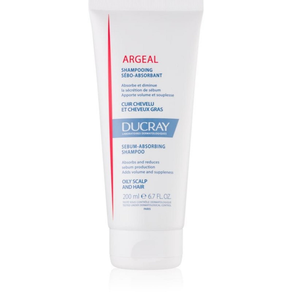 Ducray, Sabal Argeal, Kaolin, Hair Treatment Shampoo, Purifies, For Oily Hair, 200 ml - Feel You