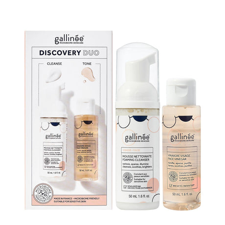 Duo Set Set Gallinee: Microbiome Skincare, Prebiotics & Postbiotics, Purifying, Cleansing Foam, 50 ml + Microbiome Skincare, Prebiotics & Postbiotics, Soothing, Lotion, For Face, 50 ml - Feel You
