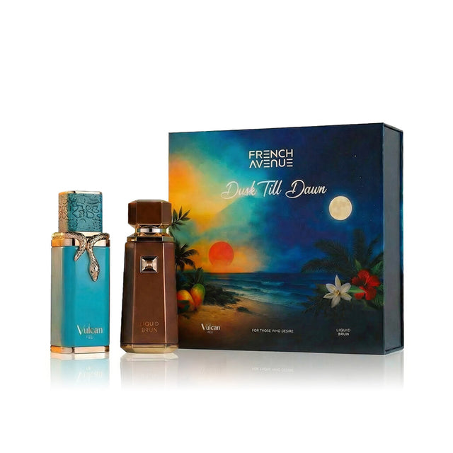 Dusk Till Dawn Set French Avenue: Vulcan Feu, Eau De Parfum, Unisex, 100 ml + Liquid Brun, Eau De Parfum, For Men, 100 ml - Feel You