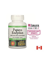 Храносмилане - Папая Eнзими с Амилаза и Бромелаин, 120 дъвчащи таблетки Natural Factors - Feel You