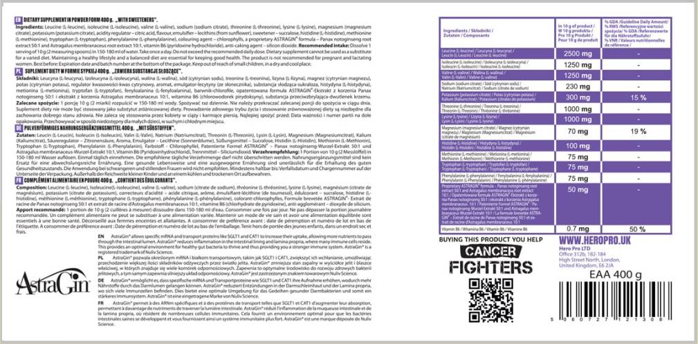EAA Powder | with Electrolytes & AstraGin® - 400 грама - Feel You