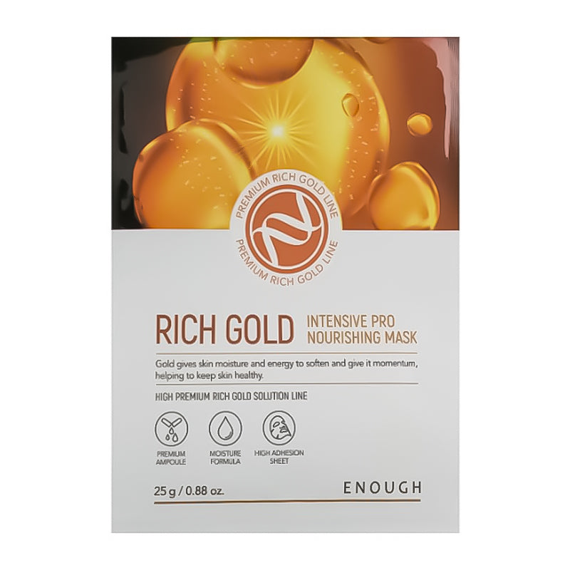ENOUGH Fabric face mask ROYAL JELLY Rich Gold Intensive Pro Nourishing Mask, 1 pc. - Feel You