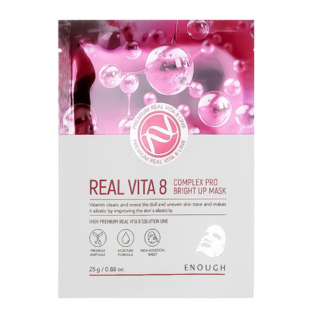 ENOUGH Fabric face mask VITAMINS Real vita 8 complex pro bright up mask, 1 pc. - Feel You