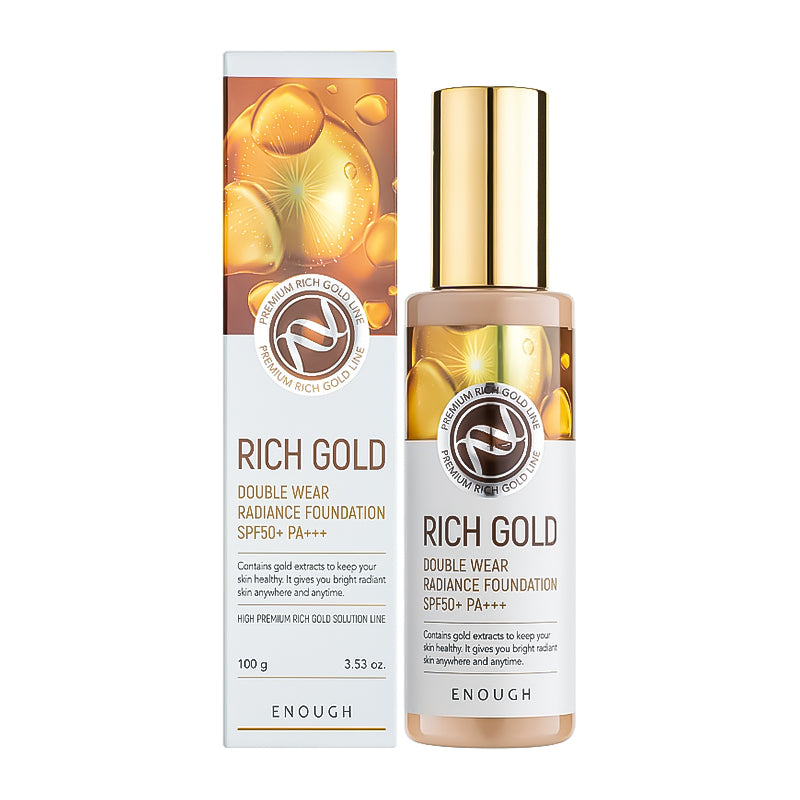 ENOUGH Rich Gold Double Wear Radiance Foundation SPF50+ PA+++ (21), 100 ml - Feel You