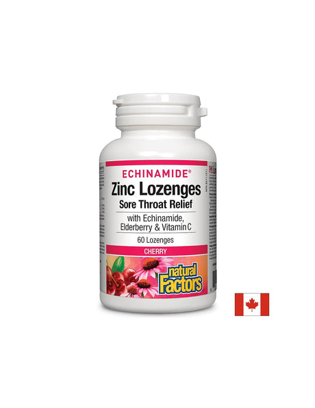 Echinamide® Zinc Lozenges | Sore Throat Relief - 60 дъвчащи дражета - Feel You