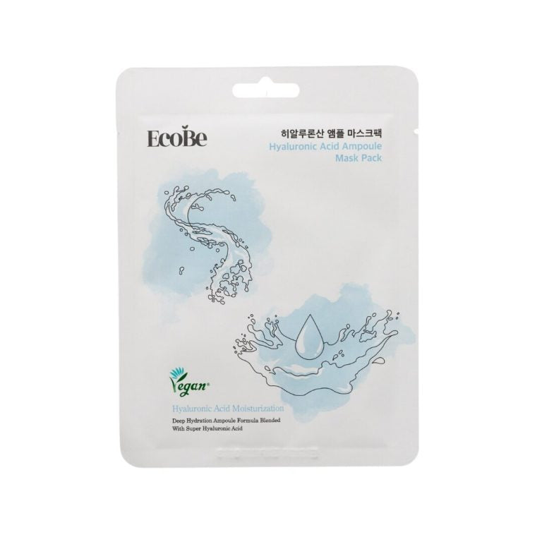 EcoBe - Hyaluronic Acid Vegan Ampoule Sheet Mask, 25ml - Feel You