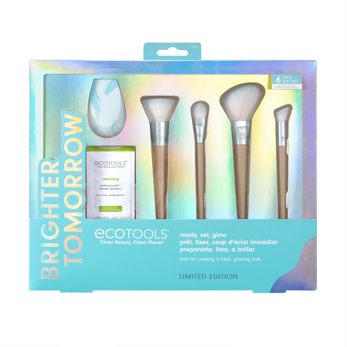Brighter Tomorrow Set EcoTools: EcoTools, Blending, Foundation Brush + EcoTools, Blending, Concealer Brush + EcoTools, Diffuse, Eyeshadow Brush + EcoTools, Brush & Sponge Cleanser Lotion, 7.39 ml + EcoTools, Blending, Blush Brush + EcoTools, Makeup Spo... - Feel You