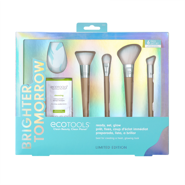 Brighter Tomorrow Set EcoTools: EcoTools, Blending, Foundation Brush + EcoTools, Blending, Concealer Brush + EcoTools, Diffuse, Eyeshadow Brush + EcoTools, Brush & Sponge Cleanser Lotion, 7.39 ml + EcoTools, Blending, Blush Brush + EcoTools, Makeup Spo... - Feel You