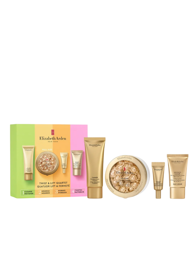 Set Elizabeth Arden: Ceramide, Eliminates Impurities, Cleansing Cream, 50 ml + Advanced Ceramide, Restorative, Serum Capsules, For Face, 60 pcs + Ceramide, Retinol, Lift & Firm, Eye Cream, 5 ml + Advanced Ceramide, Lift & Firm, Day, Cream, For Face, 15 ml - Feel You