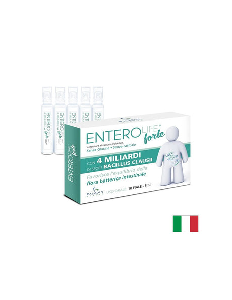 Пробиотик EnteroLife® Форте, 4 млрд. пробиотици, 10 флакона x 5 ml - Feel You