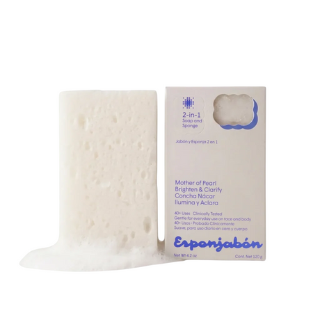 Esponjabon, Mother Of Pearl, Brightening, Soap & Sponge 2-In-1, For Face, 120 g - Feel You