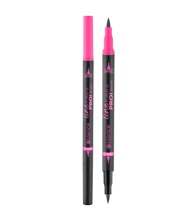 Essence, Line It Like a Pro!, Double-Ended, Liquid Eyeliner, 01, Black, 1.2 ml - Feel You