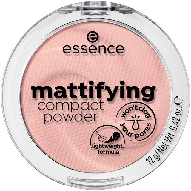 Essence, Mattifying Compact Powder, Matte Finish, Compact Powder, 10, Light Beige, 12 g - Feel You