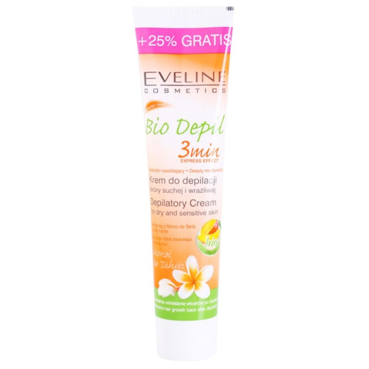 Eveline Cosmetics, Bio Depil, Mango, Smooth, Hair Removal Cream, Sensitive Skin, 125 ml - Feel You