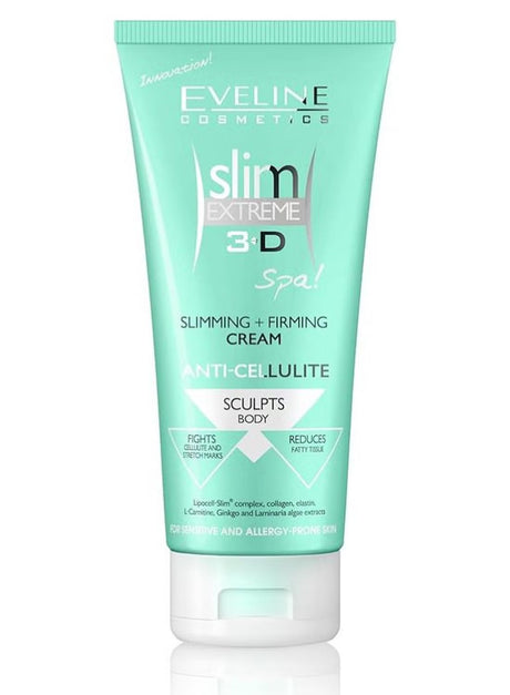 Eveline Cosmetics, Slim Extreme 3D, Anti-Cellulite & Slimming, Body Cream, Legs, buttocks, hips, abdomen, arms, Apply daily, 250 ml - Feel You