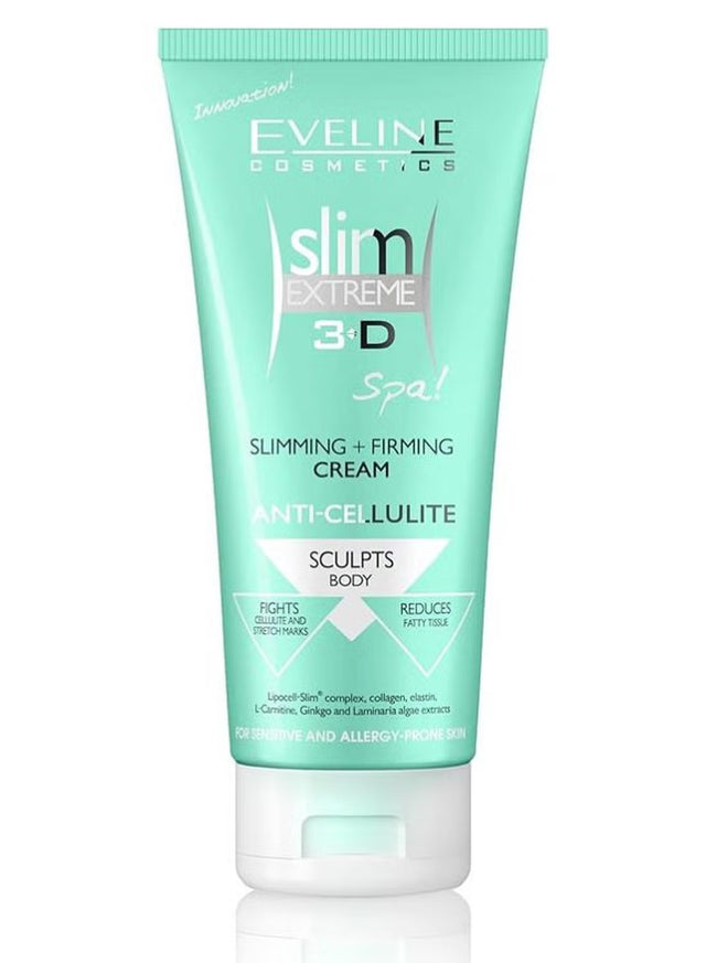 Eveline Cosmetics, Slim Extreme 3D, Anti-Cellulite & Slimming, Body Cream, Legs, buttocks, hips, abdomen, arms, Apply daily, 250 ml - Feel You