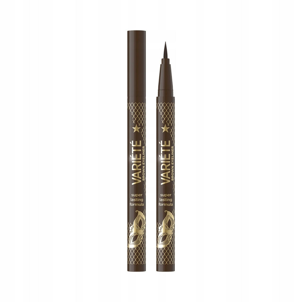 Eveline Cosmetics, Variete, Precise Eyeliner Brush, Liquid Eyeliner, 02, Brown, 4 ml - Feel You