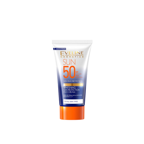 Eveline Cosmetics, Whitening Sun Protection, Hyaluronic Acid, Whitening, Daily, Cream, For Face, SPF 50, 50 ml - Feel You