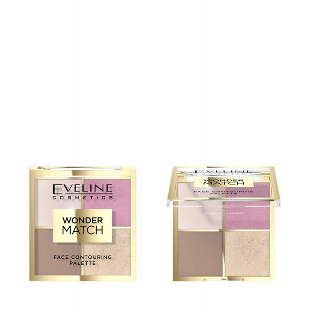 Eveline Cosmetics, Wonder Match, Contouring Palette, 4 Shades, 01, 10.8 g - Feel You