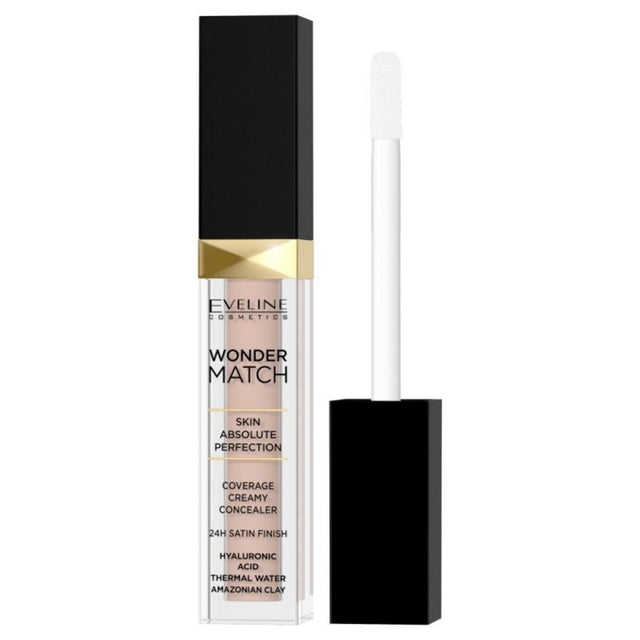 Eveline Cosmetics, Wonder Match, Hyaluronic Acid, Satin Finish, Cream Concealer, 20, Peach, 6.8 ml - Feel You